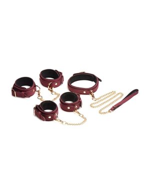 MASTER SERIES MASTER SERIES VELVET BONDAGE SET BURGUNDY