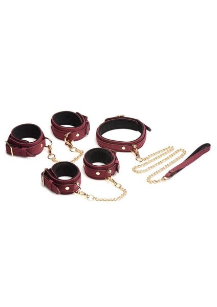 MASTER SERIES MASTER SERIES VELVET BONDAGE SET BURGUNDY