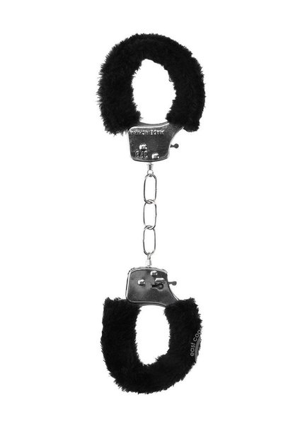 OUCH! OUCH BEGINNER FURRY HAND CUFFS BLACK