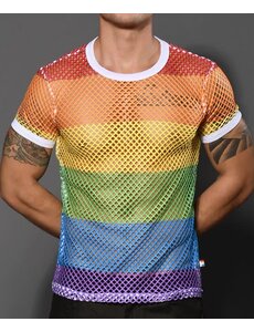 ANDREW CHRISTIAN ANDREW CHRISTIAN PRIDE MESH STRIPE TEE