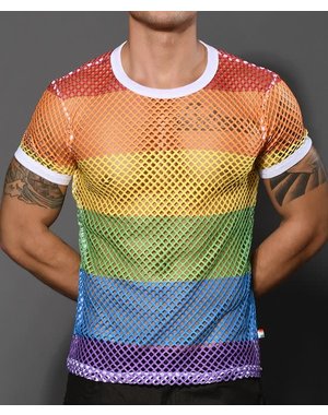 ANDREW CHRISTIAN ANDREW CHRISTIAN PRIDE MESH STRIPE TEE