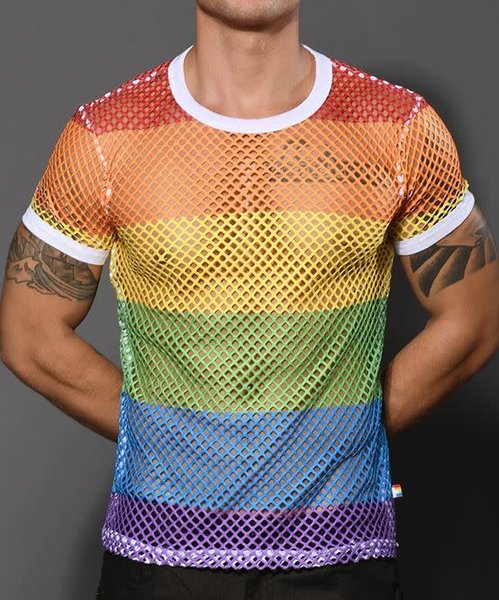 ANDREW CHRISTIAN ANDREW CHRISTIAN PRIDE MESH STRIPE TEE