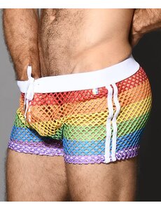ANDREW CHRISTIAN ANDREW CHRISTIAN PRIDE MESH STRIPE SHORTS