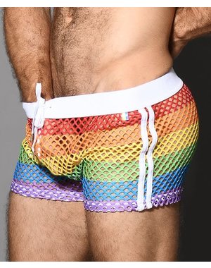 ANDREW CHRISTIAN ANDREW CHRISTIAN PRIDE MESH STRIPE SHORTS