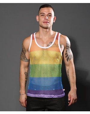 ANDREW CHRISTIAN ANDREW CHRISTIAN PRIDE MESH STRIPE TANK