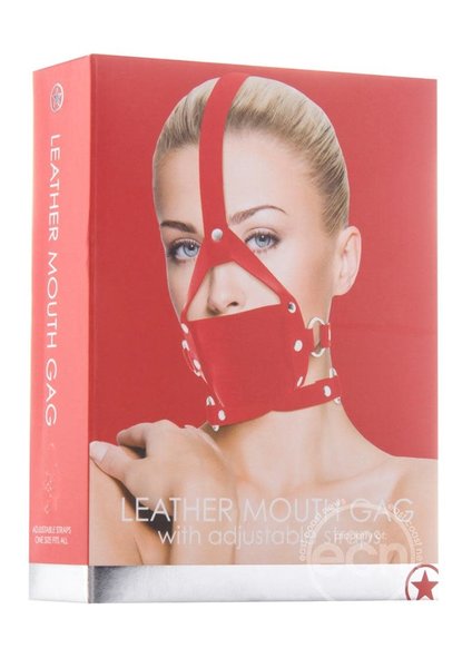 Shots OUCH! LEATHER MOUTH GAG RED
