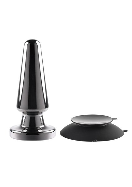 EVOLVED NOVELTIES ADVANCED METAL PLUG RECHARGEABLE VIBRATING PLUG BLACK