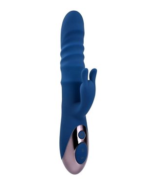 EVOLVED NOVELTIES THE RINGER RECHARGEABLE SILICONE RABBIT VIBRATOR BLUE