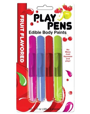 Hott Products PLAY PENS EDIBLE BODY PAINT BRUSHES 4 FLAVORS
