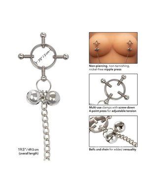 CalExotics NIPPLE GRIPS 4 POINT PRESS CHAIN WITH BELLS