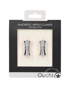 OUCH! OUCH! MAGNETIC NIPPLE CLAMPS BALANCE PIN SILVER