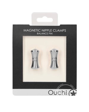 OUCH! OUCH! MAGNETIC NIPPLE CLAMPS BALANCE PIN SILVER
