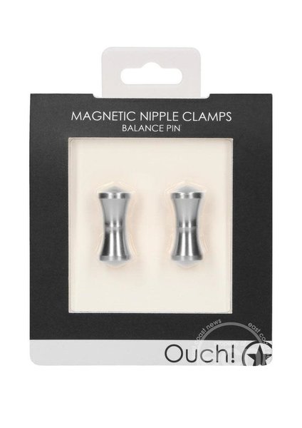 OUCH! OUCH! MAGNETIC NIPPLE CLAMPS BALANCE PIN SILVER