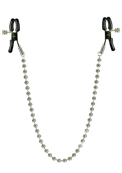 CalExotics NIPPLE PLAY SILVER BEADED CHAIN NIPPLE CLAMPS