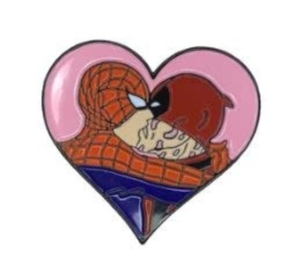 GEEKY AND KINKY WEBHEAD HEARTS MERC ENAMEL PIN
