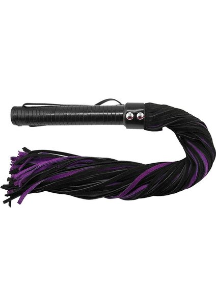 ROGUE ROUGE SUEDE FLOGGER WITH LEATHER HANDLE BLACK/PURPLE
