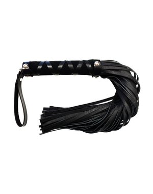 ROUGE ROUGE SHORT LEATHER FLOGGER WITH STUDS BLACK