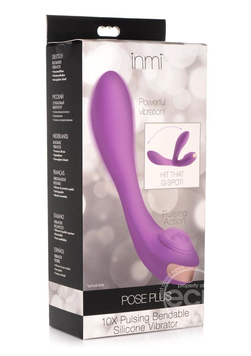 INMI POSE PLUS RECHARGEABLE SILICONE 10X PULSING BENDABLE VIBE PURPLE billede