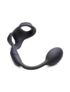 ALPHA-PRO ALPHA PRO 10X P-BOMB SILICONE RECHARGEABLE REMOTE CONTROL COCK & BALL RING WITH PLUG