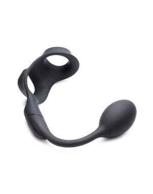 ALPHA-PRO ALPHA PRO 10X P-BOMB SILICONE RECHARGEABLE REMOTE CONTROL COCK & BALL RING WITH PLUG