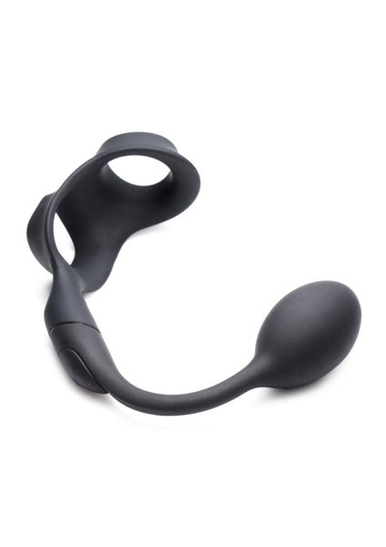 ALPHA-PRO ALPHA PRO 10X P-BOMB SILICONE RECHARGEABLE REMOTE CONTROL COCK & BALL RING WITH PLUG