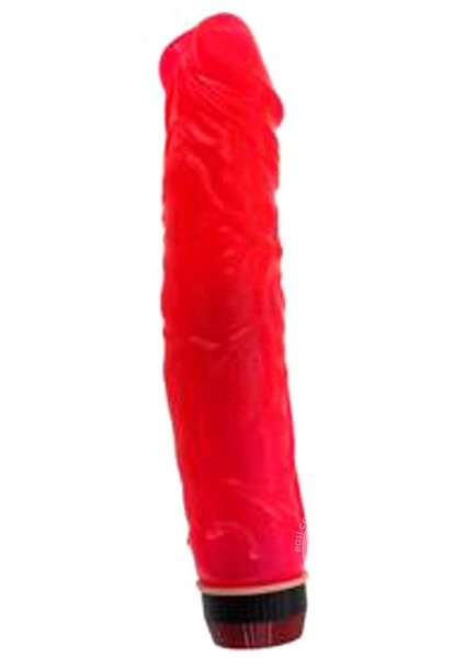 GOLDEN TRIANGLE JELLY CARIBBEAN #9 VIBRATOR  9" RED
