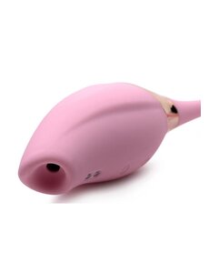 XR Brands INMI SHEGASM 8X TANDEM PLUS SUCTION CLITORAL STIMULATOR & EGG PINK