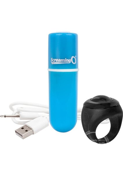 SCREAMING O VOOOM WIRELESS REMOTE CONTROL WATERPROOF BULLET BLUE
