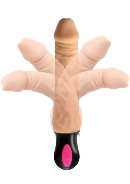 Hott Products SKINSATIONS VIBRA FLEX HEAT SEEKER WARMING DILDO 8" VANILLA
