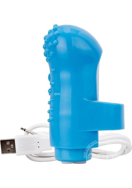 SCREAMING O CHARGED FING O RECHRGEABLE FINGER MINI VIBRATOR BLUE