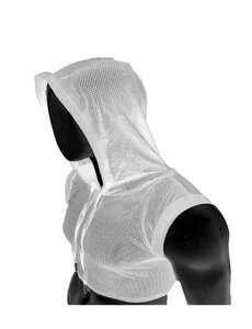 KNOBS KNOBS HOODED MESH CROP TOP WHITE