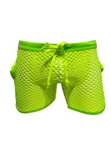 KNOBS KNOBS FISHNET GYM SHORTS LIME GREEN