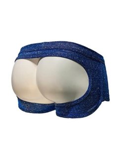 KNOBS KNOBS OPEN BUTT JOCK TRUNK BLUE GLITTER SHORTS