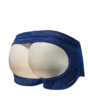 KNOBS KNOBS OPEN BUTT JOCK TRUNK BLUE GLITTER SHORTS