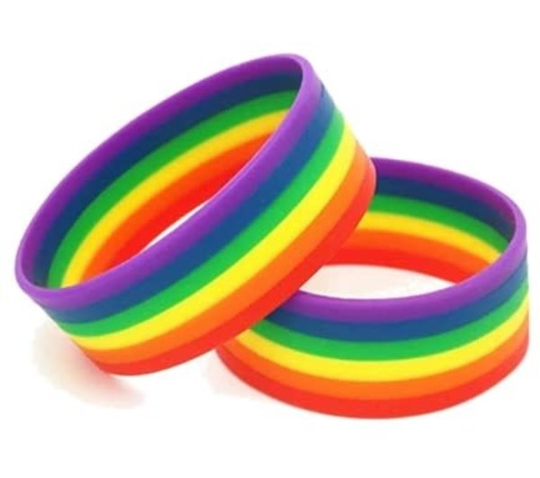 KNOBS RAINBOW WIDE SILICONE BRACELET