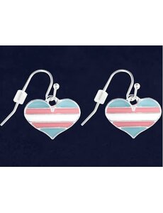 RAINBOW TRANS PRIDE HEART EARRINGS PAIR