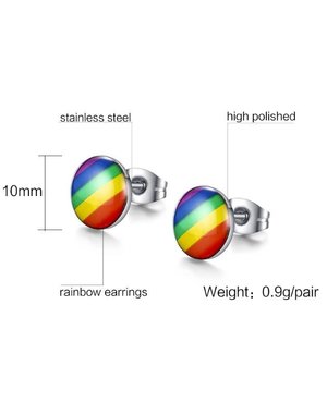 RAINBOW RAINBOW STRIPED STUD EARRING
