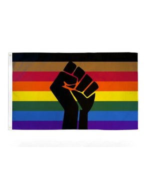 FLYING MONKEE PHILLY RAINBOW (FIST) POLYESTER FLAG 3' X 5'