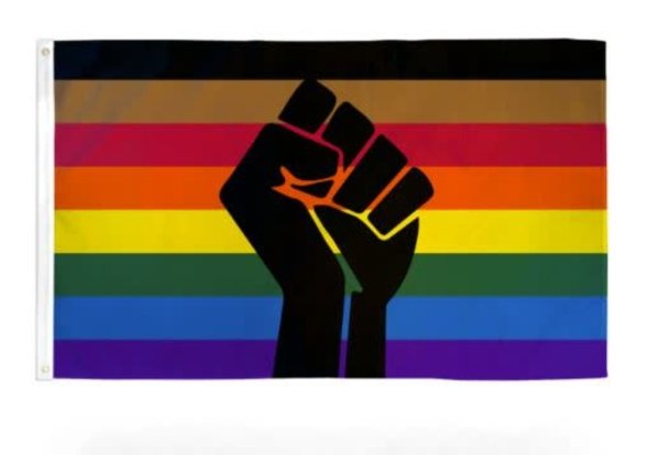 FLYING MONKEE PHILLY RAINBOW (FIST) POLYESTER FLAG 3' X 5'