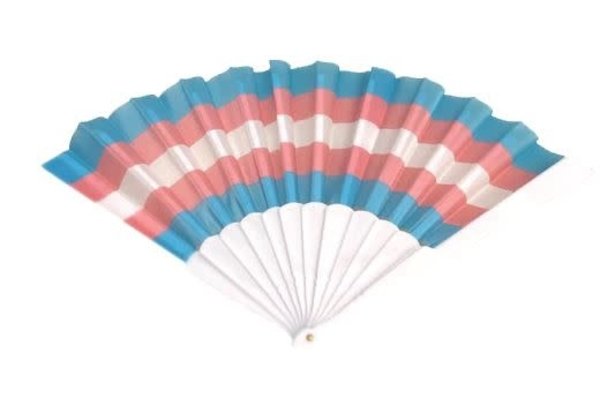 TRANS PRIDE HORIZONTAL STRIPES FAN