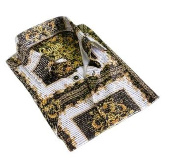 SUGAR SUGAR SHIRTS SAFI-S BUTTON UP SHORT SLEEVE GOLD