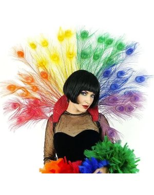 ZUCKER ZUCKER MAJESTIC RAINBOW PEACOCK COLLAR HEADDRESS