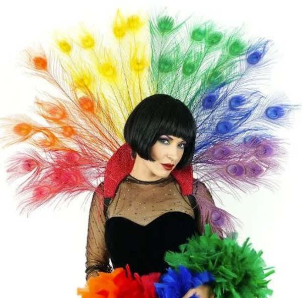 ZUCKER ZUCKER MAJESTIC RAINBOW PEACOCK COLLAR HEADDRESS