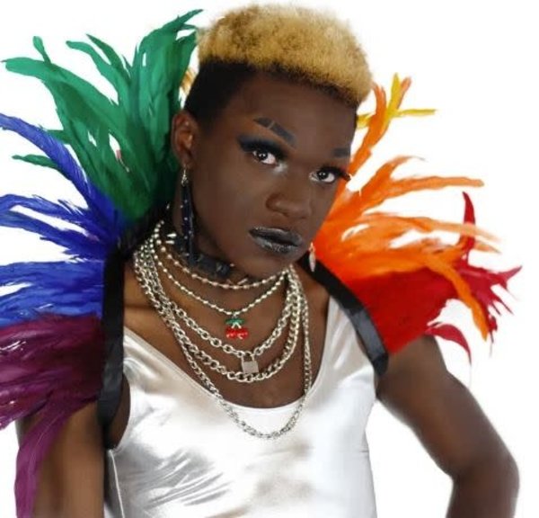 ZUCKER ZUCKER CARNIVAL RAINBOW FEATHER COLLAR