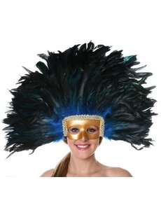 ZUCKER ZUCKER FEATHER HEADDRESS & REMOVABLE MASK SHOCKING PINK