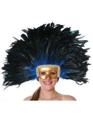 ZUCKER ZUCKER FEATHER HEADDRESS & REMOVABLE MASK SHOCKING PINK