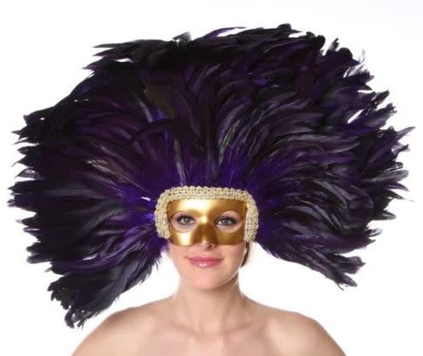 ZUCKER ZUCKER FEATHER HEADDRESS & REMOVABLE MASK SHOCKING PINK