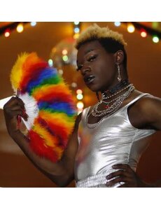 ZUCKER ZUCKER MARABOU RAINBOW FEATHER FAN