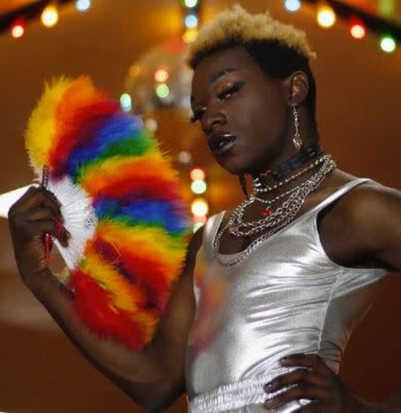 ZUCKER ZUCKER MARABOU RAINBOW FEATHER FAN