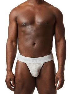 NASTY PIG NASTY PIG CORE JOCK STRAP LIGHT HEATHER GREY/WHITE